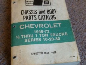 1960 Chevrolet Truck C10 C20 C30 K10 K20 K30 Chassis & Body Parts Catalog Manual