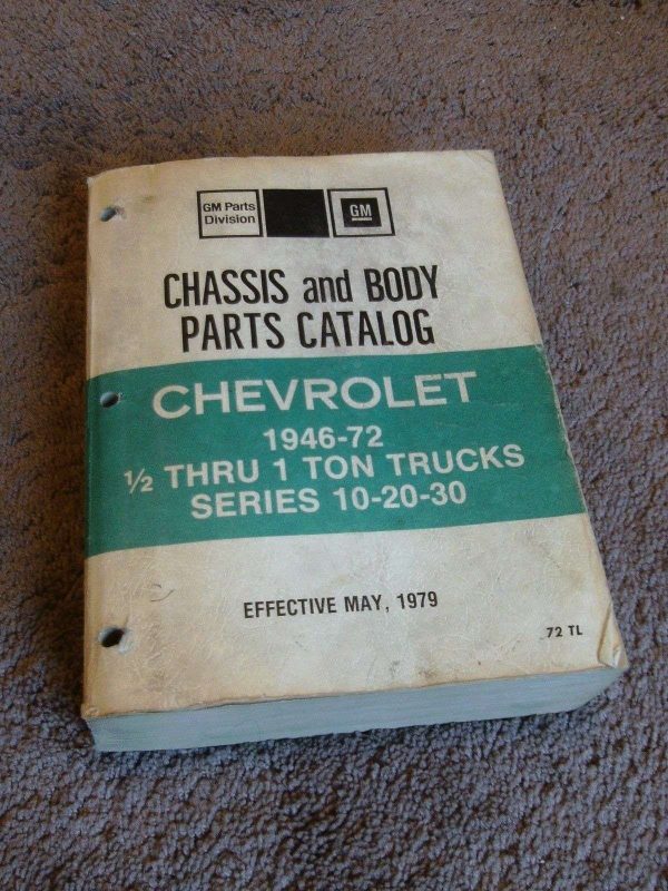 1951 Chevrolet Truck 10 20 30 Chassis & Body Parts Catalog Manual