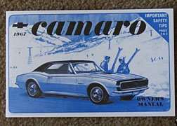 1967 Chevrolet Camaro Owner's Operator Manual User Guide