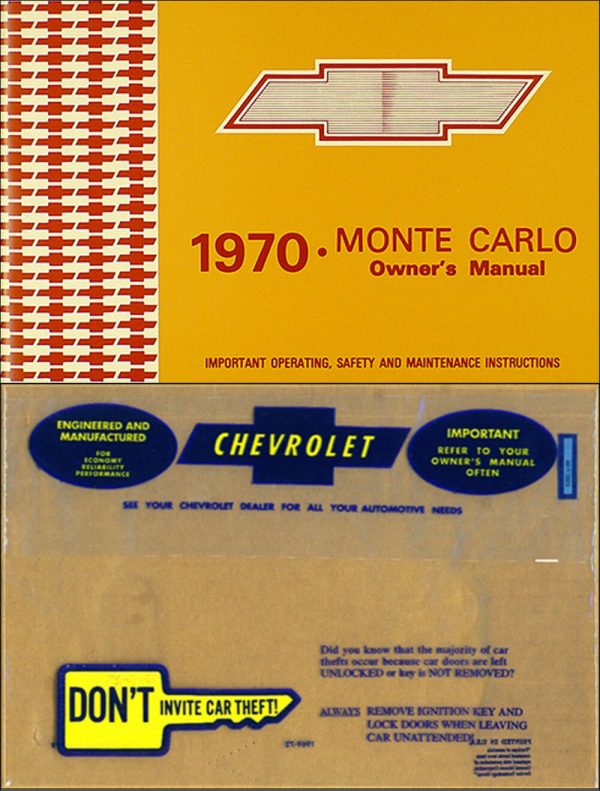 1970 Chevrolet Monte Carlo Owner's Manual Set