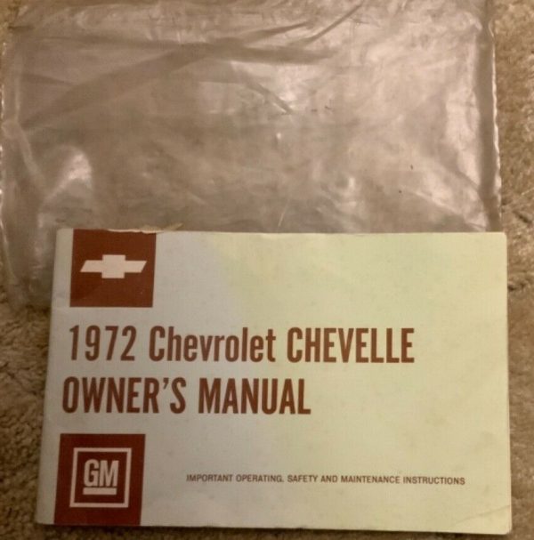 1972 Chevrolet Chevelle, Malibu, El Camino Owner's Manual Set