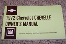 1972 Chevrolet Chevelle, Malibu, El Camino Owner's Manual