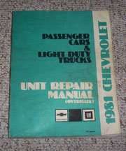 1981 Chevrolet El Camino Unit Repair Manual