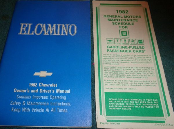 1982 Chevrolet El Camino Owner's Manual Set