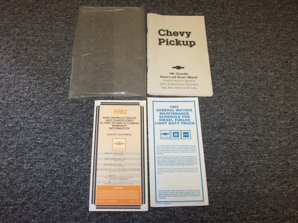1982 Chevrolet Silverado Pickup Truck Owner's Manual Set