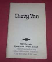1982 Chevrolet Van Owner's Manual
