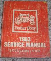 1983 Chevrolet Impala Fisher Body Service Manual
