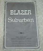 1985 Chevrolet Blazer, Suburban Owner's Manual