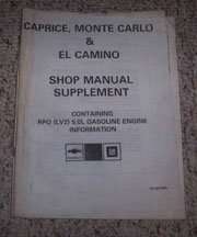 1986 Chevrolet Caprice 5.0L Gasoline Engine Shop Service Manual Supplement 1986 Chevrolet Caprice 5.0L Gasoline Engine Shop Service Manual Supplement