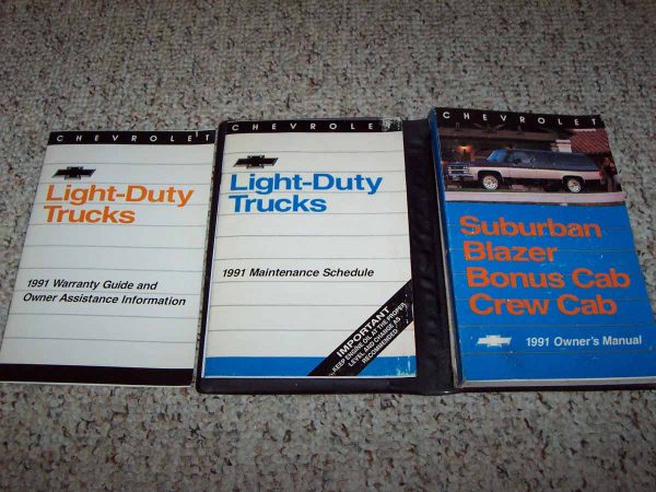 1991 Chevrolet Suburban, Blazer Owner Operator User Guide Manual Set