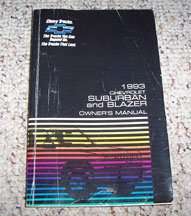 1993 Chevrolet Suburban, Blazer Owner's Manual