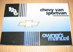 1996 Chevrolet Van, Sport Van Owner's Manual