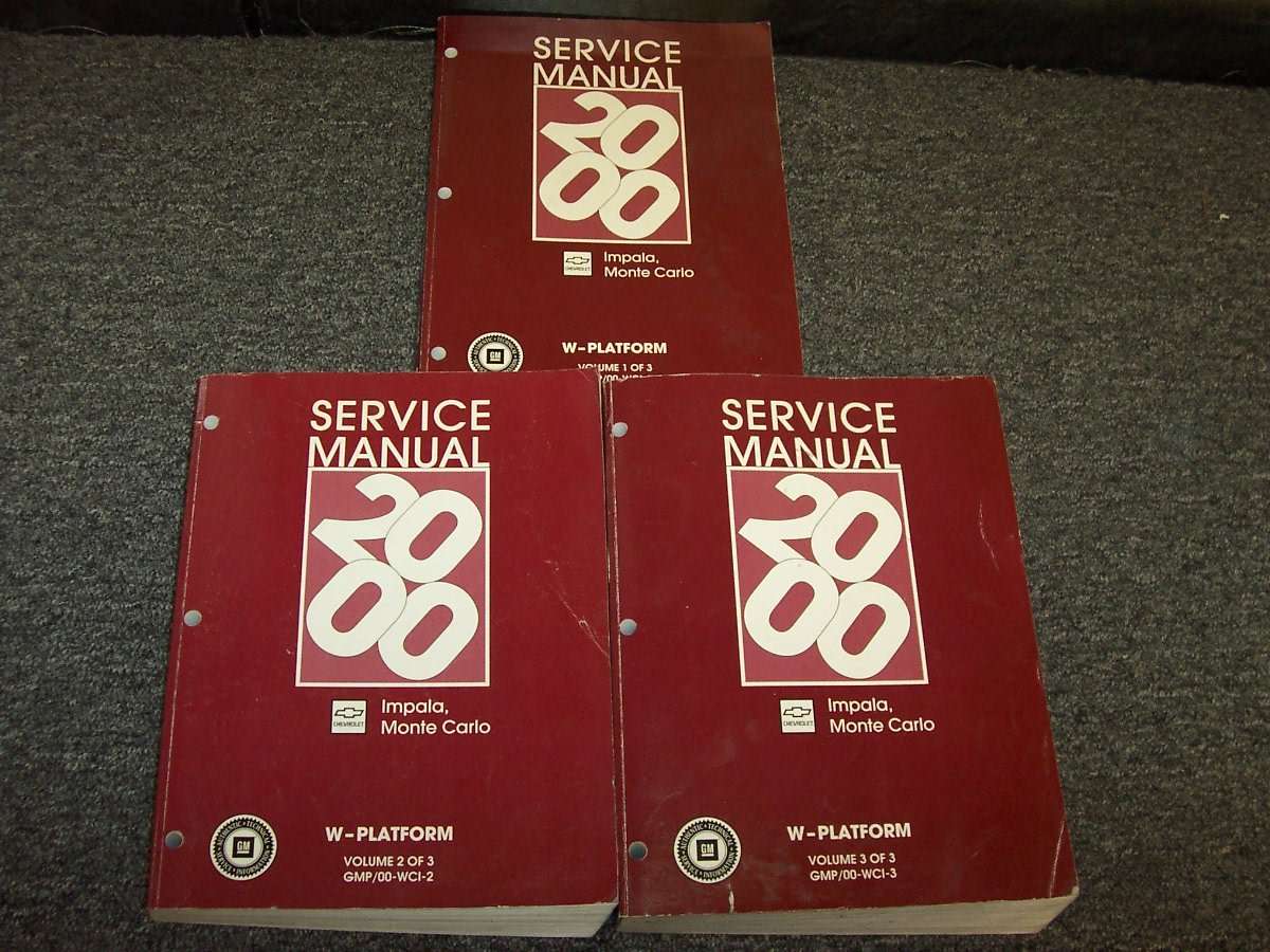 2000 Chevrolet Monte Carlo Owner's Manual Set 2000 Chevrolet Monte Carlo Owner's Manual Set