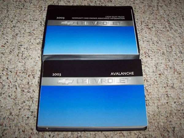 2003 Chevrolet Avalanche Owner's Manual Set