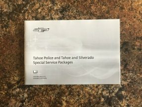 2017 Chevrolet Tahoe Police & Special Service Package Owner's Manual